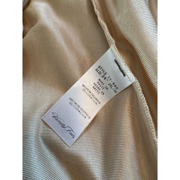 Vintage Vanity Fair Slip Skirt 2XL Cream Lace Trim Midi Lingerie Y2K Cottagecore - Picture 4 of 5